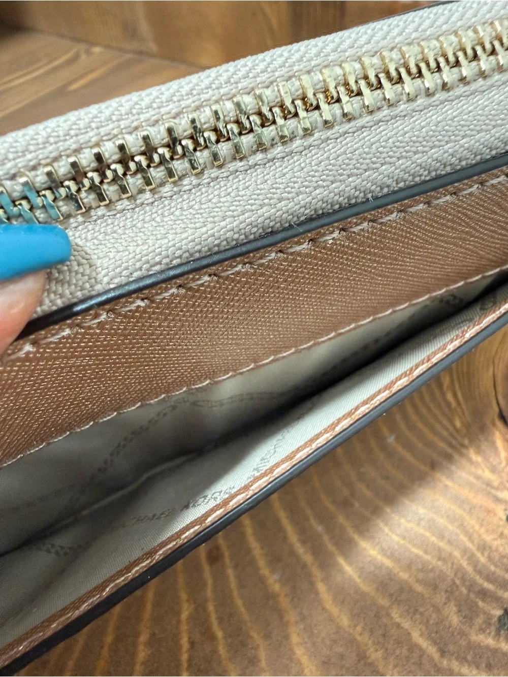 Michael Kors Leather Zip Wallet - Rose Taupe
